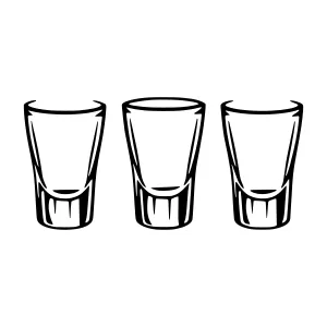 Shot Glasses - Black Silhouette Trio