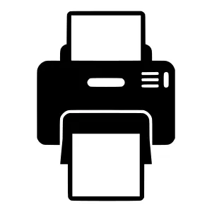 Printer Icon - Black Outline Vector