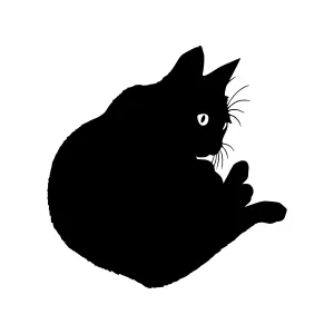 Black Cat Silhouette - Minimalist Animal Graphic