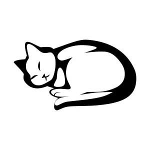 Sleeping Cat Silhouette Vector Illustration
