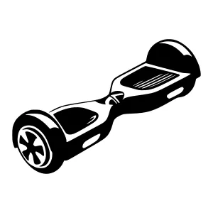 Silhouette Hoverboard - Black & White Vector