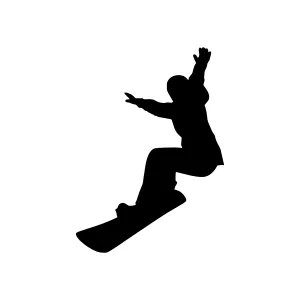 Silhouette Snowboarder Flying
