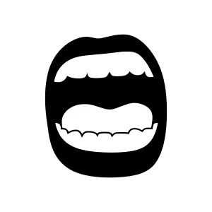 Black Mouth Icon - Minimalist Speech Bubble