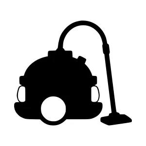Vacuum Cleaner Silhouette - Black on White