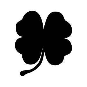 Black Silhouette Four Leaf Clover Icon