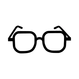 Black Glasses Icon - Vector Illustration