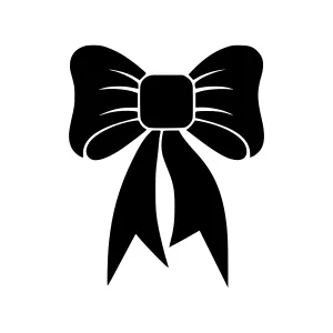 Black Ribbon Bow Icon - Vector Illustration
