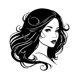 Black & White Portrait Woman Silhouette