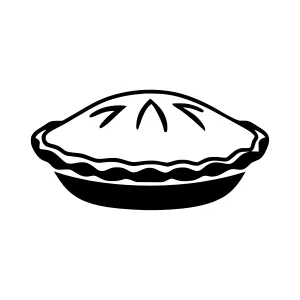 Black Pie Silhouette Outline Vector