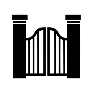 Black Gate Icon - Vector Illustration