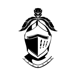 Knight Helmet with Feathers - Vintage Illustration