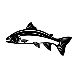 Black Salmon Graphic Illustration