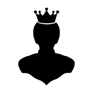 King Crown Silhouette Icon - Vector Illustration
