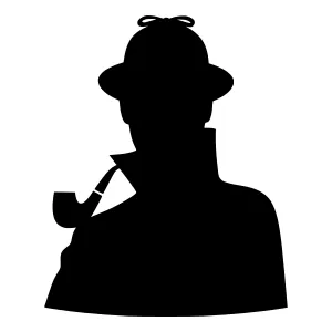 Silhouette Detective Sherlock Holmes with Pipe