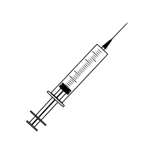 Simple Syringe Icon - Black Outline