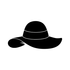 Black Silhouette Straw Hat Icon