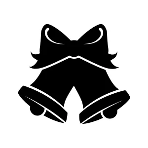 Black Bell Silhouettes with Bows - Holiday Icon