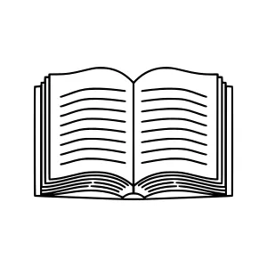Open Book Icon - Black Outline