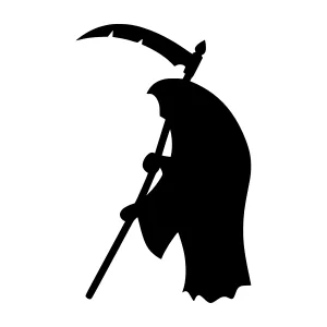 Silhouette Reaper with Scythe - Vector Graphic