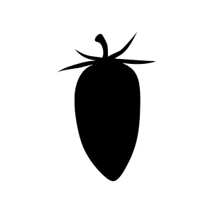 Black Strawberry Silhouette Vector Icon