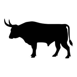 Black Bull Silhouette Vector Graphic