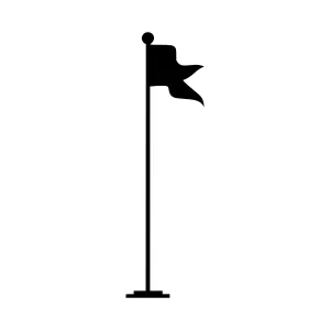 Flag on Pole - Vector Illustration