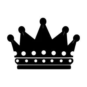 Black Crown Icon - Vector Illustration