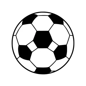 Soccer Ball Icon - Simple Black & White Outline