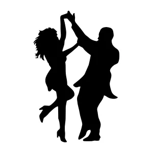 Silhouette Dancing Couple - Retro Style