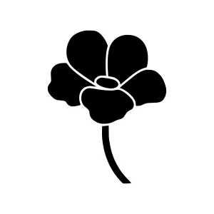 Black Flower Silhouette Vector Icon