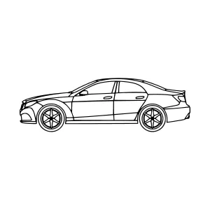 Black Car Outline Vector Illustration