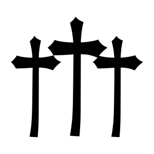 Three Crosses - Simple Black Silhouette
