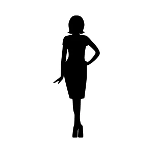 Silhouette Woman Fashion Dress Vector