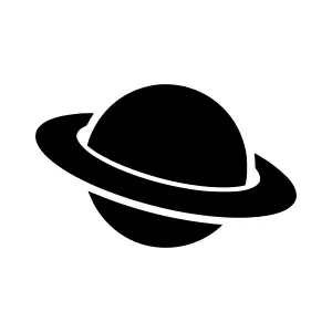 Planet Icon - Simple Black Silhouette