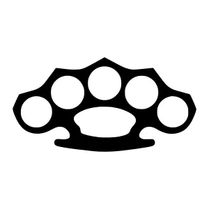Black Knuckle Duster Icon - Vector Illustration