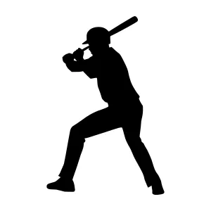 Baseball Player Silhouette - Action Shot