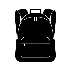 Backpack Icon - Simple Black Outline