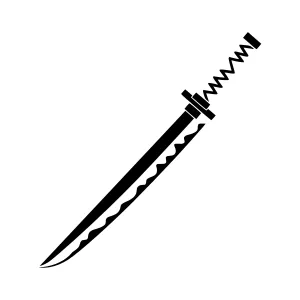Black Sword Silhouette Vector Icon