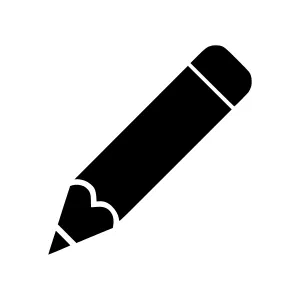 Black Pencil Icon - Vector Illustration