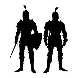 Knight Silhouettes - Medieval Warrior Set