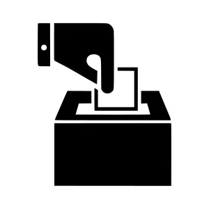 Voting Ballot Icon - Simple Black Silhouette