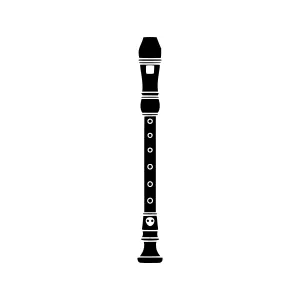 Black Recorder Silhouette Icon