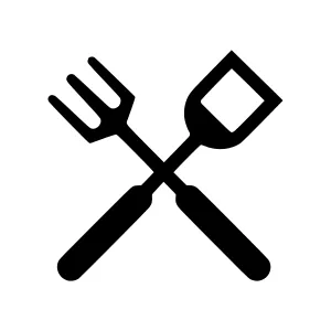 Fork and Spoon Icon - Grill Tools Vector