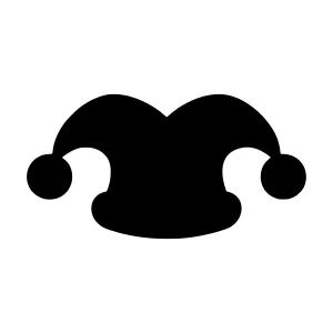 Jester Hat Icon - Black Silhouette