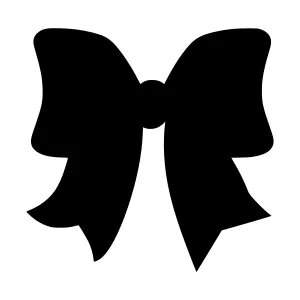 Black Ribbon Bow Icon - Vector Illustration