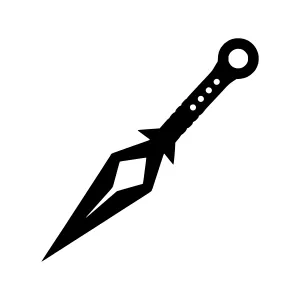 Black Dagger Knife Icon - Vector Illustration