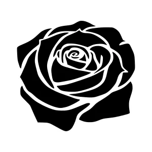 Black Rose Silhouette Vector Illustration