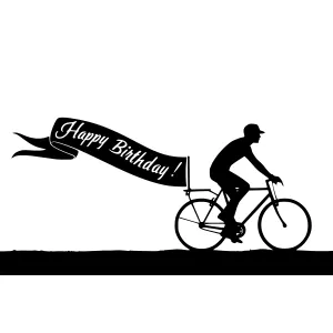 Silhouette Birthday Bike Illustration