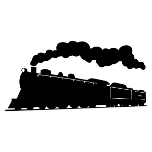 Vintage Steam Train Silhouette