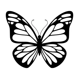 Black Butterfly Silhouette Vector Illustration